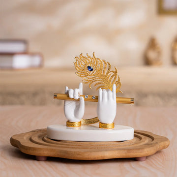 Lord Krishna's Divine Hands Idol - Gold Plated