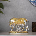 Kamdhenu Cow Idol - Gold & Silver Plated - ASHIRWADAM