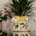 Kamdhenu Cow Idol - Gold & Silver Plated - ASHIRWADAM