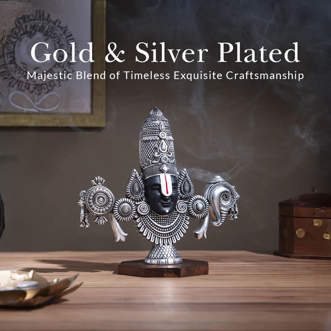 Lord Balaji Idol - Silver Plated - ASHIRWADAM