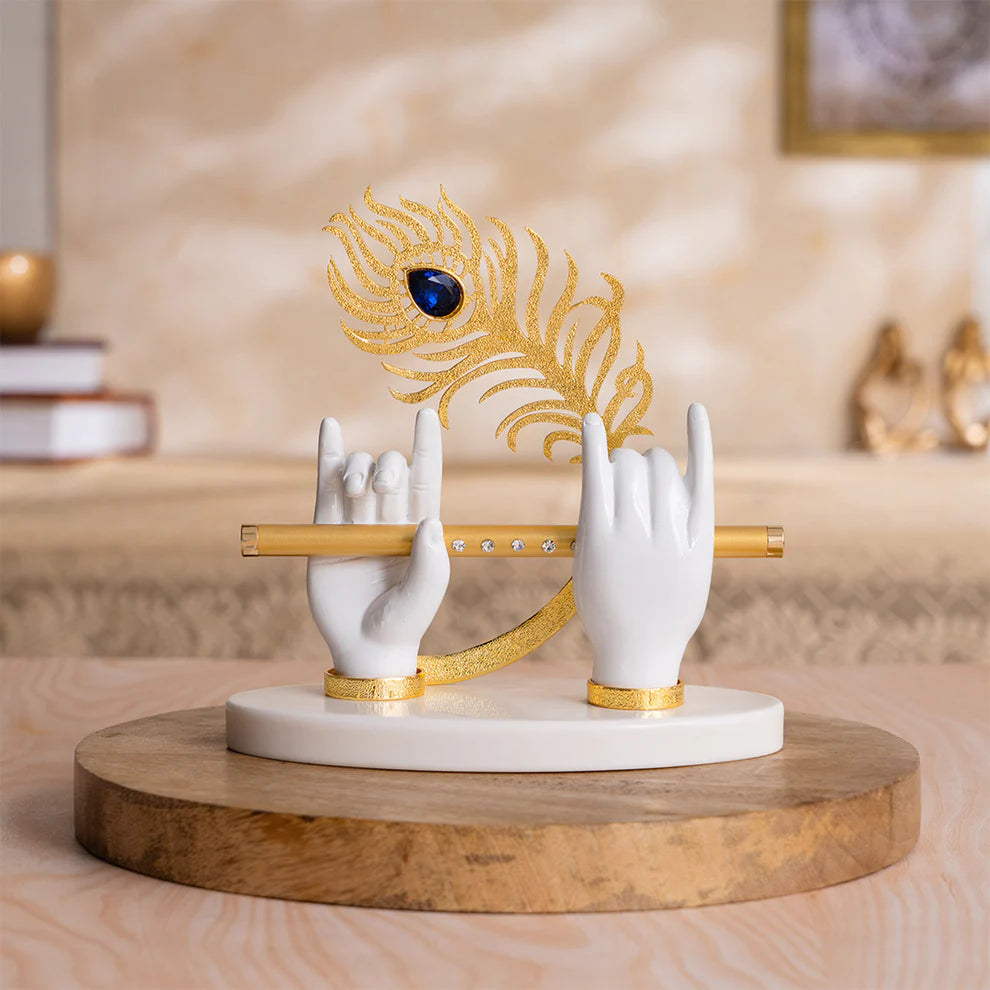 Lord Krishna's Divine Hands Idol - Gold Plated