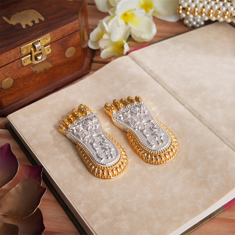 Maa Lakshmi's Charan Paduka - Gold & Silver Plated